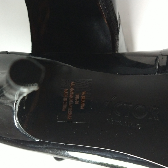 New Black pattern leather designer Victor Alfaro heels never worn - Picture 9 of 11